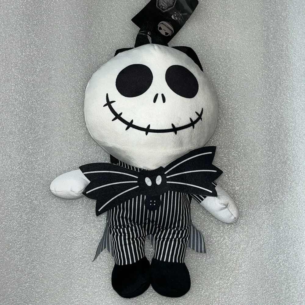 🆕 Jack Skellington Backpack Mini Nightmare  Before Christmas Stuffed Plush Zip